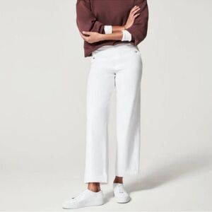 Spanx Women's Bright White Twill Cropped
Wide Leg Pants